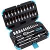 Cecotec Valigetta Porta Attrezzi 46 Pezzi ToolBox KRK 2200. Cricchetto 72 Denti, Bussole CR-V Resistenti, Punte Acciaio S2, Bussole per Cerchi, Valigetta Dura, Lavora Più Facilmente e con Precisione