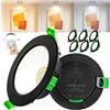 Laiebri Faretti LED da Incasso 230V Dimmerabile Set di 6, 5W 650lm Ultra Piatto 23mm, 3 CCT di Colore 2700K/4000K/6000K, IP44 Resistente agli Schizzi, Foro Ø68-75mm, per Bagno Soggiorno, Nero