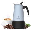 Cecotec Caffettiera Moka Express Piccolina 600 Blue. 300ml, 6 Tazze di Caffè, Acciaio Inox, Adatta a Tutte le Superfici, Filtro Premium, Valvola di Sicurezza, Manico Termoresistente, Design Elegante