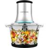 Cecotec Tritatutto ChopBeat 2000 Vindaloo Glass, 500W di Potenza, Tritura, Taglia e Affetta, Lama con 4 Lame in Acciaio Inossidabile, 2 Velocità, Ciotola in Vetro da 500g