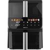 Cecotec Friggitrice ad aria senza olio - Air Fryer 10L Cecofry DuoLevel 10000 DuoSize Window. 2000 W, design verticale, 2 serbatoi da 3,5 l e 6,5 l, Sync, 10 menu, temperatura 80-200ºC, finestra