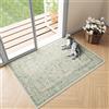 HUGEAR Vintage Tappeto Ingresso Interno Verde Tappeti 60x90cm Antiscivolo Lavabile in Lavatrice Tapette Cucina Camera da Letto Entrata Scendiletto Ufficio Pelo Corto Piccolo Carpet