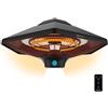 Cecotec Riscaldatore elettrico da esterno a soffitto ReadyWarm 2000 Power Ceiling. 2000 W in 3 livelli, tecnologia alogena, protezione IP34, telecomando, area di copertura 10 m2