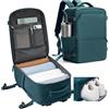 kibachev Zaino Ryanair 40x30x20 Zaino Da Viaggio Aereo Bagaglio A Mano Con Porta Scarpe Wizzair Zaini Per Pc Impermeabile Donna Uomo (Blu)