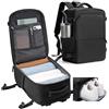 kibachev Zaino Ryanair 40x30x20 Zaino Da Viaggio Aereo Bagaglio A Mano Con Porta Scarpe Wizzair Zaini Per Pc Impermeabile Donna Uomo (Nero)
