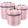 VKZ Beauty Case Donna da Viaggio Set 3 Pezzi, Borsa Porta Trucchi Rigida in Similpelle PU, Trousse Make Up con Manico e Zip, Valigetta Organizer Cosmetici Grande Medio Piccolo,Rosa a quadri