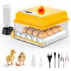 WIWOLER Incubatrice per Uova Automatica per 16-120 Uova, Incubatore con Rotazione Automatica e Aggiunta d'Acqua, 12V/220V Dual con Display LED, Controllo Temperatura e Sperauova per Gallina, Quaglia