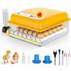 WIWOLER Incubatrice per Uova Automatica per 16-120 Uova, Incubatore con Rotazione Automatica e Aggiunta d'Acqua, 12V/220V Dual con Display LED, Controllo Temperatura e Sperauova per Gallina, Quaglia