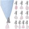 FINGERINSPIRE 10 Pezzo di Pepite di Quarzo Rosa Naturale, 40-47mm Pesi per Tovaglia Pendenti in Pietra per Tovaglia con Clip in Ferro per Pranzi All'Aperto Picnic Eventi