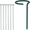 Relaxdays 12 x supporto per piante, asta con anello per fiori, resistente, 80 cm, verde scuro, in set
