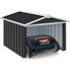 IDMarket - Garage per Tosaerba robotizzato Tetto a 2 spioventi Metallo Grigio Antracite 86 x 98 x 62 cm