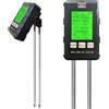GAESHOW Misuratore PH Terreno 6 in 1, Misuratore del Suolo Digitale con Fertilità del Suolo, umidità, Temperatura, Luce Ambientale, umidità con Display LCD per Giardino, Prato e Piante