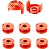 EGLEMTEK 6 Bobine Ricambio Per Decespugliatore Rocchetti Filo Per Tagliabordi Diametro ⌀1,65 mm 3 m di Lunghezza Trimmer In Nylon Con Coperchio Colore Arancione