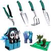 Gerbala Set di Attrezzi da Giardinaggio, 7 Pezzi Attrezzi da Giardinaggio con Borsa Portaoggetti, Attrezzi Orto per Piante, Robusto, Antiruggine, Donne, Uomini, Amanti del Giardino
