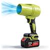 Candeon Soffiatore A Batteria Potente Portatile, 500W 35000Rpm 30M/S Mini Soffiatore Foglie A Batteria Senza Fili Con Batteria 1300mAh, Turbocompressore Piccolo Soffiatore Per Foglie, Polvere, Neve,Giardino