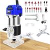AUTOFU 800W Router Elettrico Manuale Strumento di Taglio Router Professionale per Bordi con 15PCS 1/4 (6,35 mm) Set di punte per Fresatura Decorazione fai da te con 6 Velocità 27000r/min