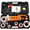 Generic Infila tubo elettrico 2300 W portatile con 6 matrici, kit di filettatura a cricchetto per tubi, include scatola portaoggetti per una facile organizzazione
