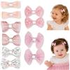 OULYMORE 10 Pz. Fermagli Capelli Bambina con Fiocco Piccoli, Mollette Capelli Bambina in Tessuto Multicolore, Accessori Capelli Bambina, Eleganti e Colorati per Tutte le Stagioni (Rosa Incantata)