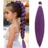 ShowJarlly Capelli Per Treccine Africane 30 Pollici Extension Treccine Africane Pre-Stretched Braiding Hair 1 Pack Extension Capelli Yaki Texture Treccine Africane Extensions Lavender#