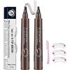 QUEMISS Penna Sopracciglio, Matita Sopracciglio 4 Punti, Penna Sopracciglio Microblading, Sopracciglio Naturale Trucco Durevole, Copertura Aree Chiare, Con Regalo