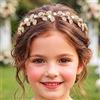 IYOU Cerchietto Comunione Bambina Oro Coroncina Principessa Nozze Strass Scintillante Accessori Capelli Cristallo Foglie Nuziale Copricapo per Ragazze