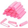 Lnngub 14 bigodini in spugna, 70 x 15 mm, in spugna, colore rosa, morbida, bigodini, per acconciature, per donne, ragazze, bambini