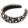 VOCOSTE Bling Strass Fascia Per Capelli Oro 1 Pezzo Per Ogni Occasione | Dimensioni: 14x4cm (5.51x1.57) | Adatto Per Feste, Matrimoni, Concerti, Yoga | Design Classico, Fissa Saldamente.