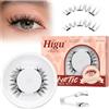 Higu clace Ciglia Finte Magnetiche Naturali, Ciglia Finte Magnetiche con applicatore, facile da indossare e rimuovere (LASH-B)