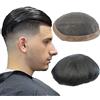 N.L.W. Parrucca Uomo PU e Pizzo Toupee Europeo Pezzi Per I Pacini Umani, protesi capelli uomo Piaccelli Pollici Skin Sottile 0.06 cm Spessore Uomini Parrucca (10 * 7)…