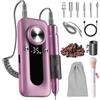 Carastek Fresa per Unghie Professionale 45000 RPM Portatile Ricaricabile Lima per Unghie Elettrica Velocità Regolabile Manicure Set Trapano Elettrico Schermo LCD Elettrica per Unghie Kit per Manicure Pedicure