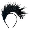 Cerioll Cerchietto Piume, Piume Fascia per Capelli, Fascia Anni 20 Flapper Headband con Piuma, Anni 20 Fascia Capelli per Festa a Tema Vintage, Accessori per Capelli per Cocktail Nozze Festa del tè
