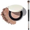 Rimotedeso Palette di ombretti glitterati, tonalità nude 1 colore 3,5 g shimmer glitter, altamente pigmentato e a lunga tenuta, formula cremosa in polvere con pennello per trucco quotidiano naturale