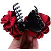 Inzopo Morsetto per capelli a fiore grande fiore di seta fiocco capelli artiglio mascella clip per capelli donna morsetti accessori di bellezza - vino