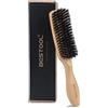BESTOOL Spazzola per capelli, setole di cinghiale per uomo e donna, per districare e styling, spazzola con setole naturali per capelli sottili e fini, spazzola per barba (naturale)