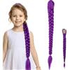 LAKVIL 1 PCS Trecces Viola Parrucca Donna, Parrucca Cosplay Anime Treccia Viola Bambina, per Festa Halloween Costume Cosplay Quotidiano per Creare Vari Stili Creativi Halloween Costume Cosplay