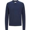 JACK & JONES Jjeemil Knit Split Neck SN, Blazer Blu Marine, M