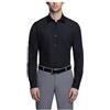 Van Heusen Men's Poplin Fitted Solid Point Collar Dress Shirt, Black, 17.5 Neck 32-33 Sleeve