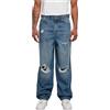 Urban Classics Jeans Distressed 90's, Mid Deepblue Destroyed Washed, 36 Uomo