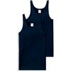 Schiesser Maglietta Intima da Uomo Senza Maniche - Essential a Costine Sottili, Navy_205144, 5/ M