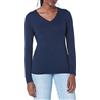 Amazon Essentials Maglione Leggero con Scollo a V Maniche Lunghe Donna, Blu Marino, M