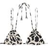 Women'secret Top Hibiscus Bikini da Donna, Stampa Sfondo Bianco, 3B