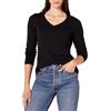 Amazon Essentials Maglione Leggero con Scollo a V Maniche Lunghe Donna, Nero, XXL Plus