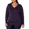 Amazon Essentials Maglione Leggero con Scollo a V Maniche Lunghe Donna, Porpora Scuro, 5XL Plus
