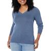 Amazon Essentials Maglione Leggero con Scollo a V Maniche Lunghe Donna, Blu Puntinato, L