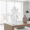 Statuetta Di Angelo Con Di Fiori, Figura Celeste Pallida, Statuetta Di