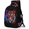 WECECE Zaino per Computer Tiger Pattern Ragazzo Ragazza 7-10 Anni Zainetto Animal Tiger Scuola Primaria Cartella Scolastica Lezioni, Book Bag per Viaggio Gita e Uso Quotidiano