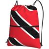 YYHHAOFA Zaino con stampa bandiera di Trinidad e Tobago con coulisse e cerniera, borsa da viaggio impermeabile con tasca frontale e organizer interno