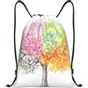 EDPXKL Borsa a sacco con coulisse Four Seasons Spring Tree Print per donna, impermeabile, ideale per il calcio, portatile, da viaggio, perfetta per palestra, shopping, sport e yoga.