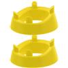 Veemoon 2 Pezzi Supporto per Pallone da Calcio e Rugby in Pp Giallo, Base Robusta a 4 Angoli, Espositore Salvaspazio e Decorativo per Casa e Ufficio