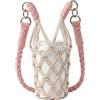 Neptuiby Portabottiglie a Tracolla, Borsa portabottiglie con Tracolla in Corda di Cotone Intrecciata a Mano con Borsa Elastica con Fibbia in Metallo Regolabile.